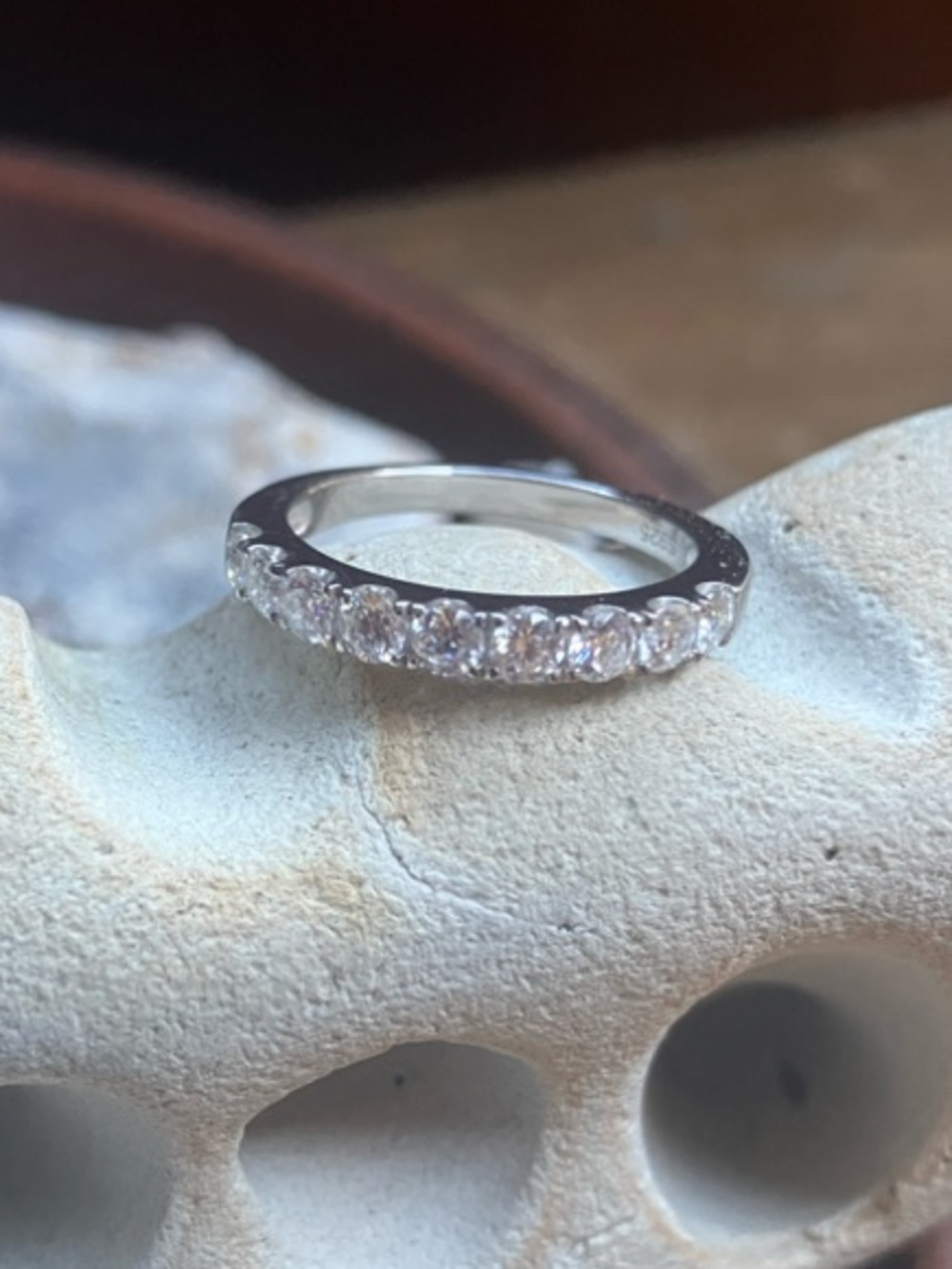 Moissanite half-eternity band size 6 NEW!